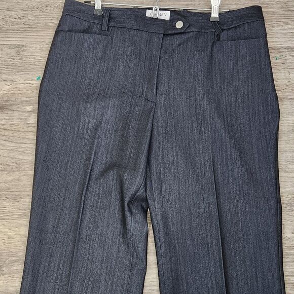 Carmen Marc Valvo Dress Trousers Charcoal Size 10 Office Career - Picture 2 of 12